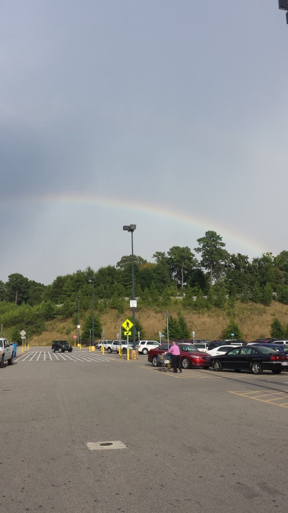 Saw a BEAUTIFUL rainbow at Walmart. 