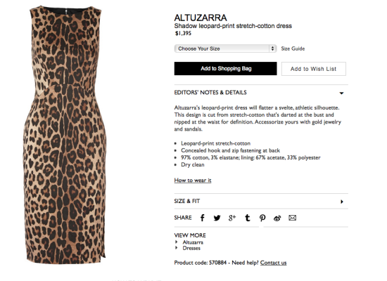 altuzarra leopard print dress